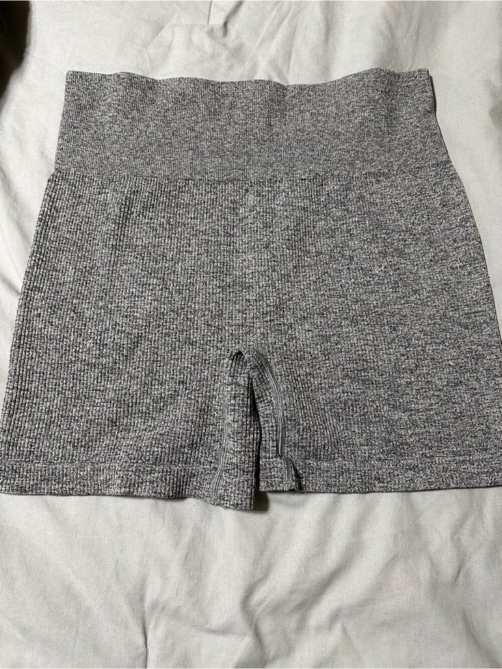 High-Waist Gray Bike Shorts